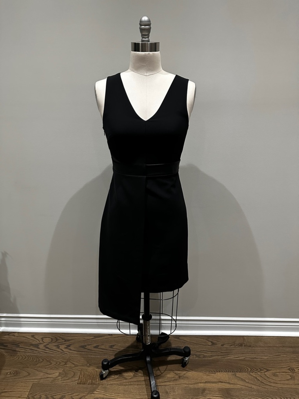 NWOT - V-Neck Black Asymmetrical Sheath Dress